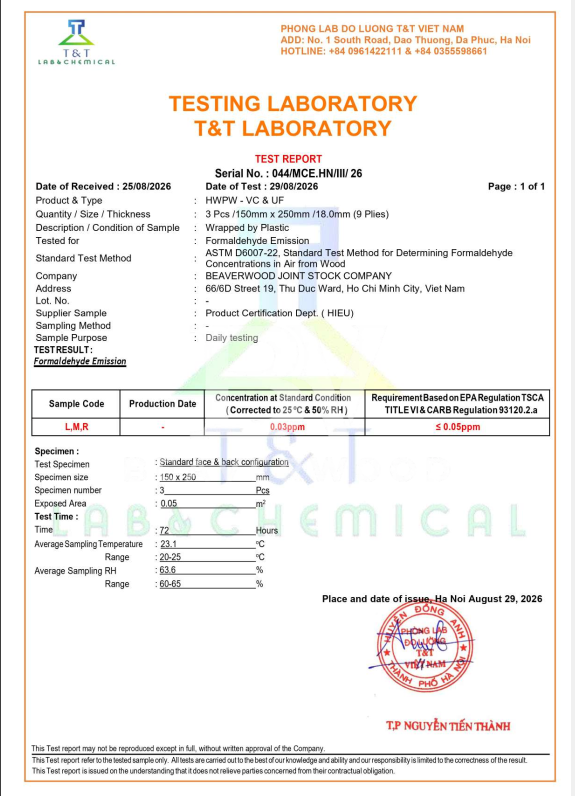 TESTING LABORATORY ASTM D07 ELS1
